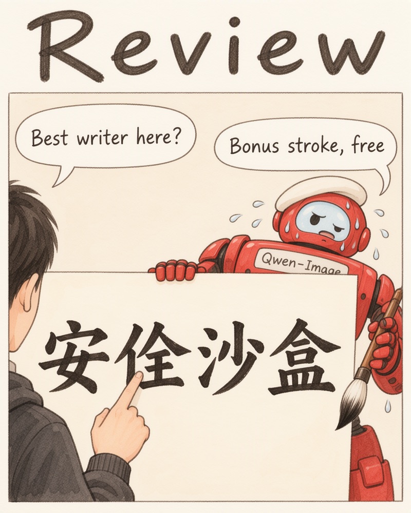 Review: the author points at the wrong character and asks Best writer here?; the robot sweats: Bonus stroke, free