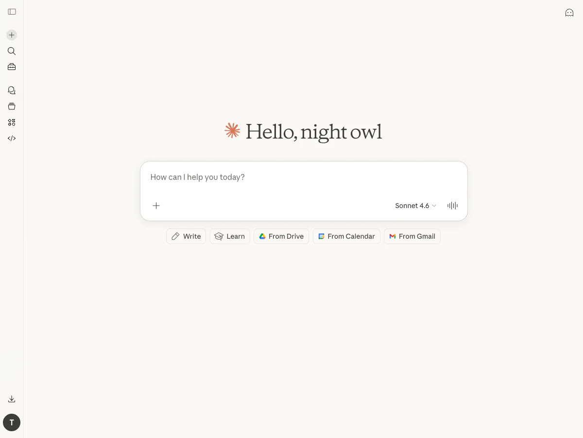 Claude chat interface